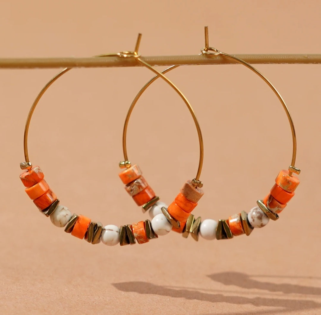 Boho handmade multi-beaded earrings