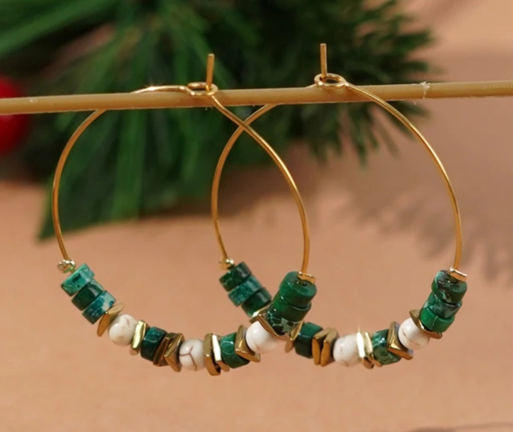 Boho handmade multi-beaded earrings