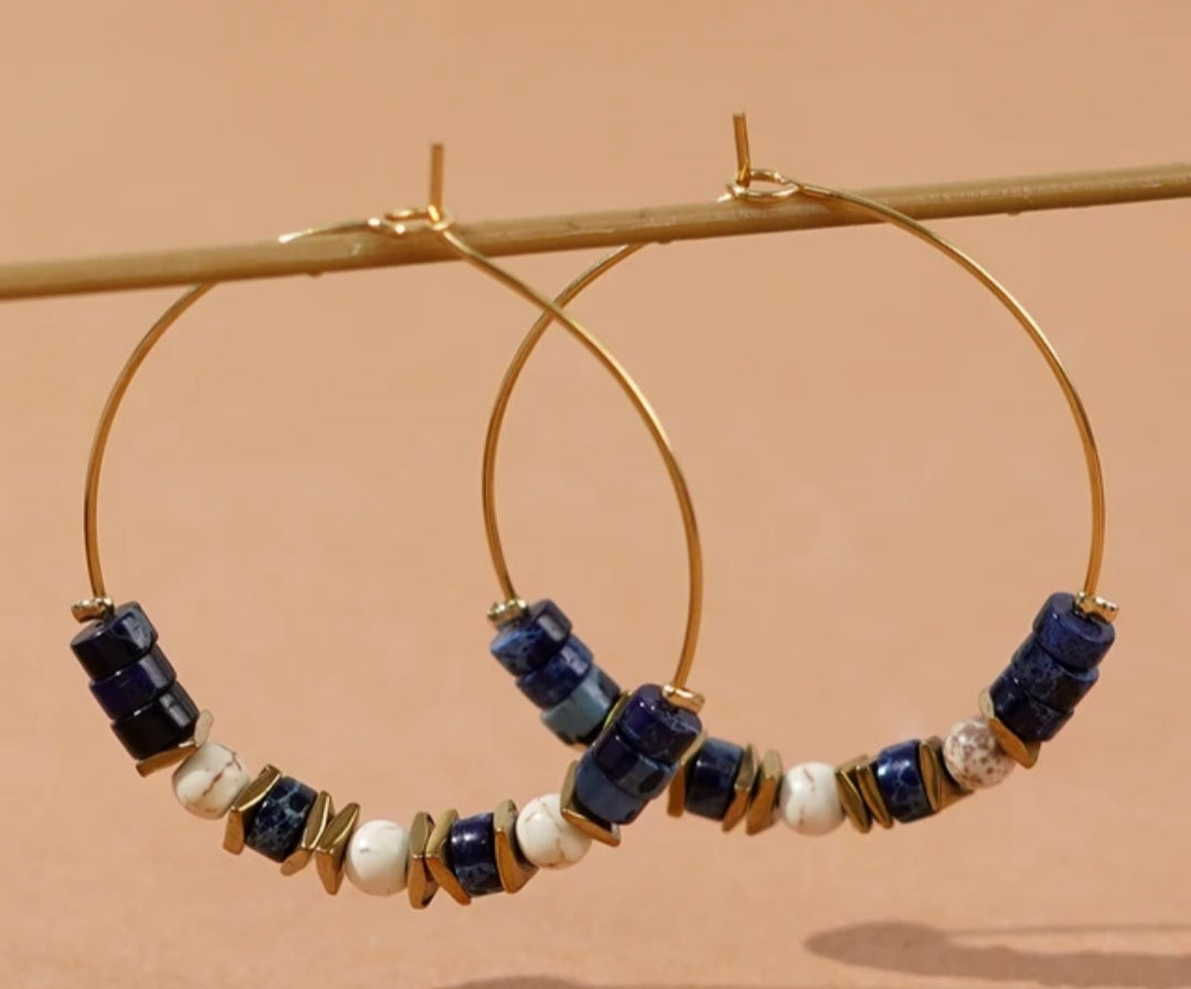 Boho handmade multi-beaded earrings