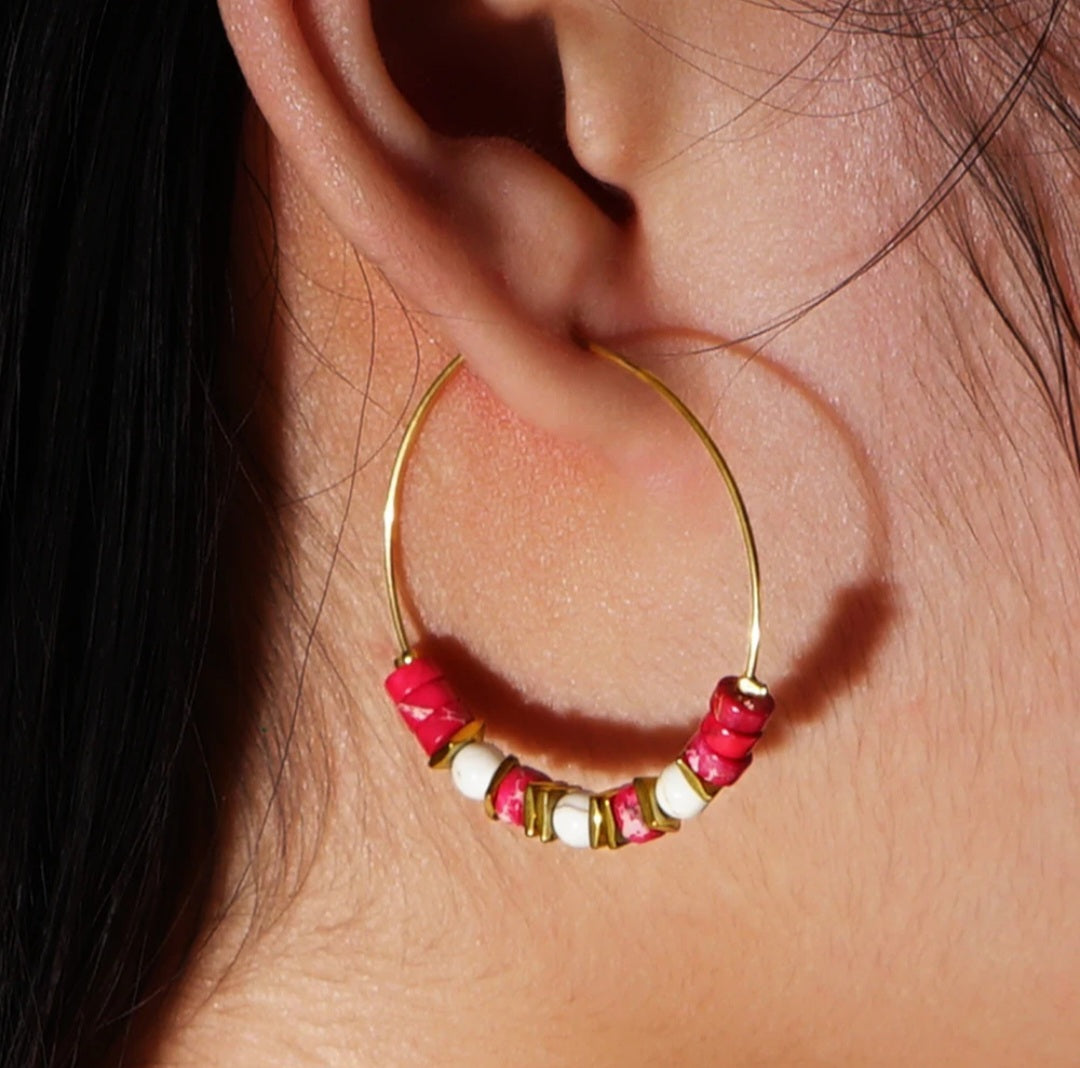 Boho handmade multi-beaded earrings