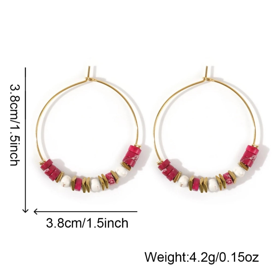 Boho handmade multi-beaded earrings