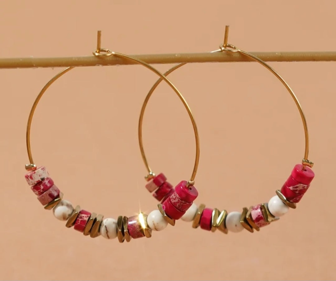 Boho handmade multi-beaded earrings