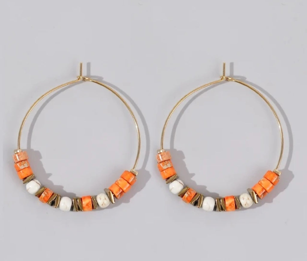 Boho handmade multi-beaded earrings