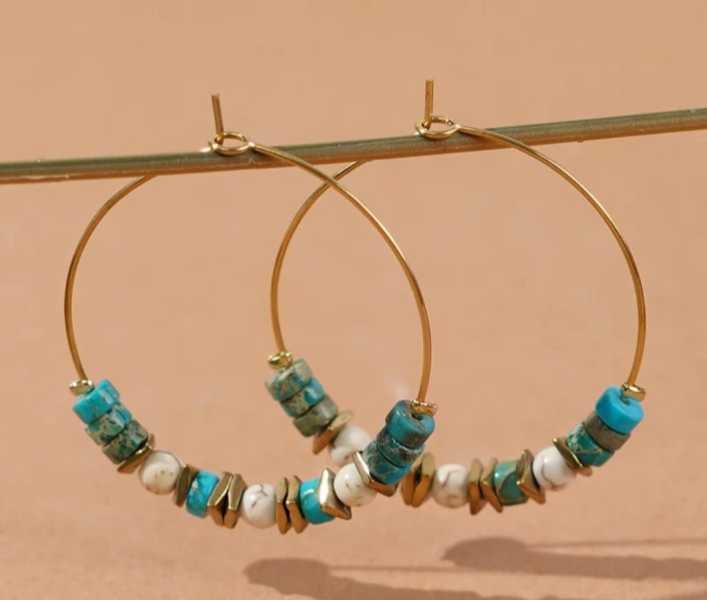 Boho handmade multi-beaded earrings
