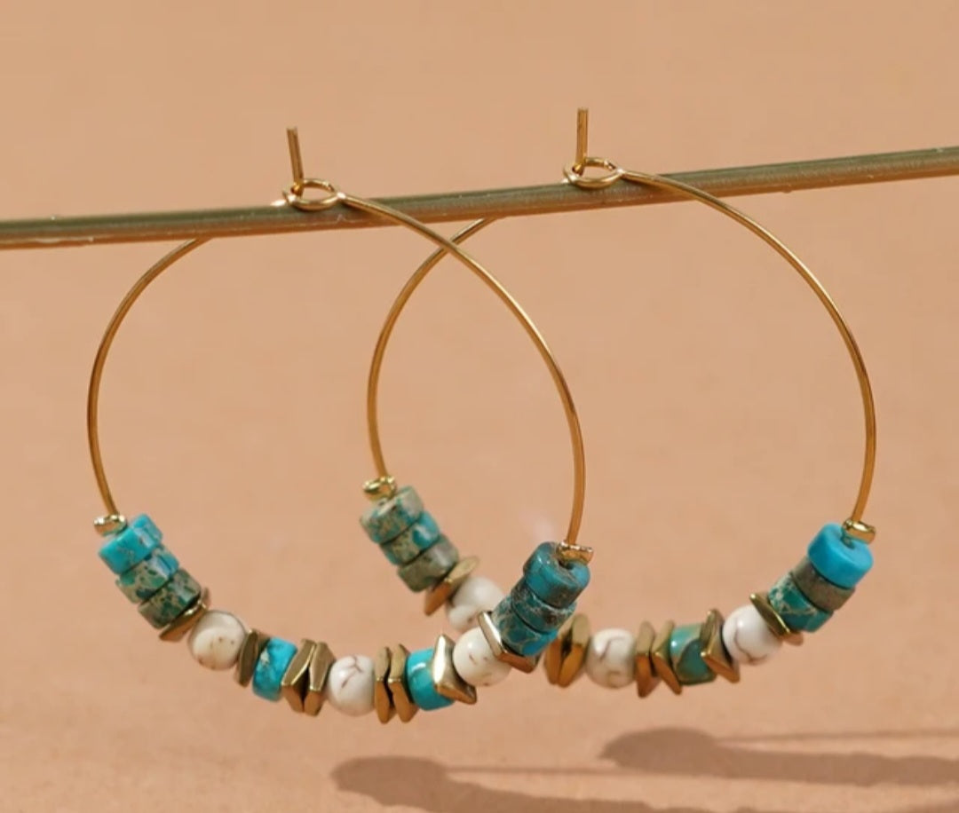 Boho handmade multi-beaded earrings