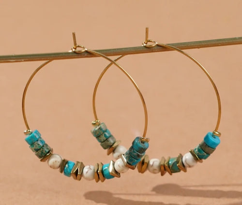 Boho handmade multi-beaded earrings