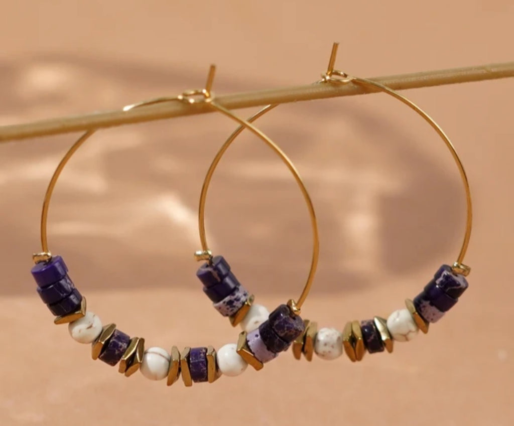 Boho handmade multi-beaded earrings