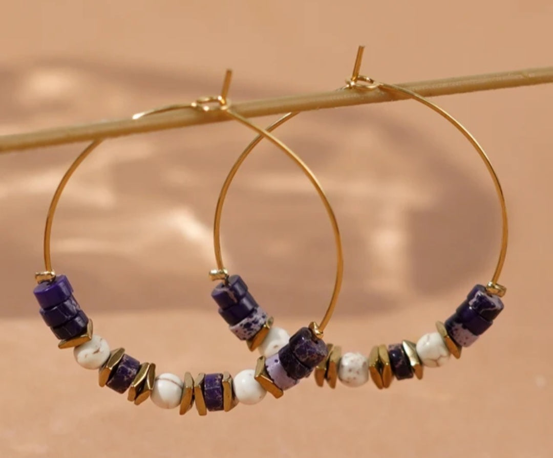 Boho handmade multi-beaded earrings