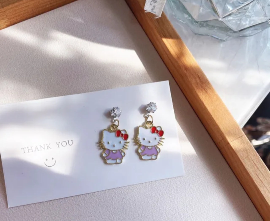 Cute hello kitty earrings