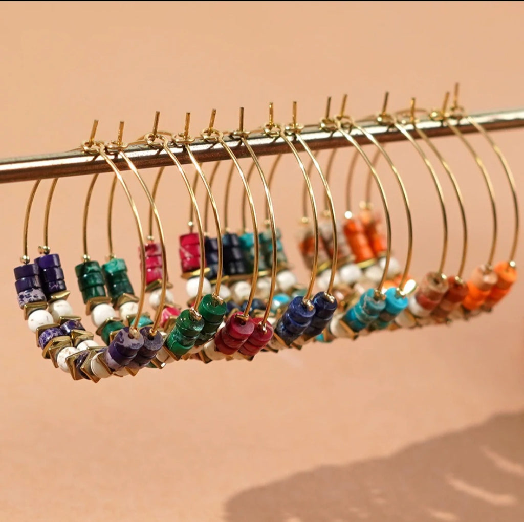 Boho handmade multi-beaded earrings