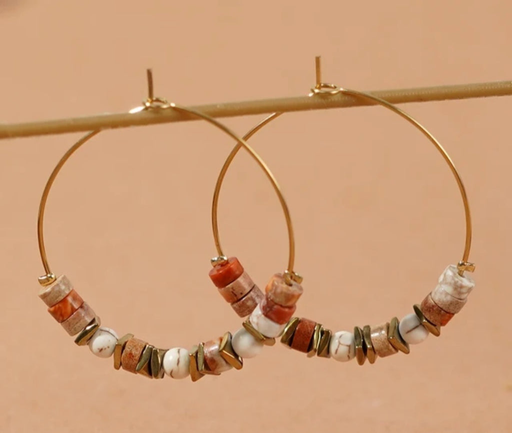 Boho handmade multi-beaded earrings
