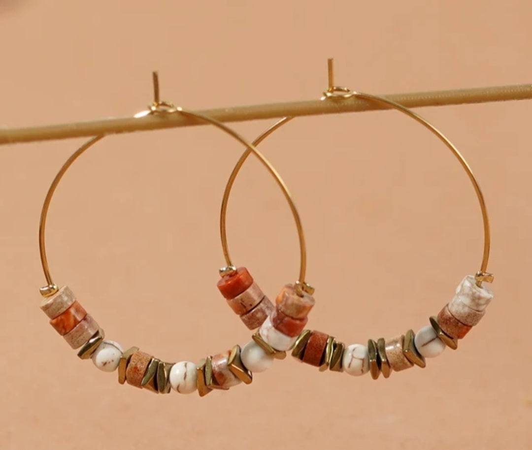 Boho handmade multi-beaded earrings